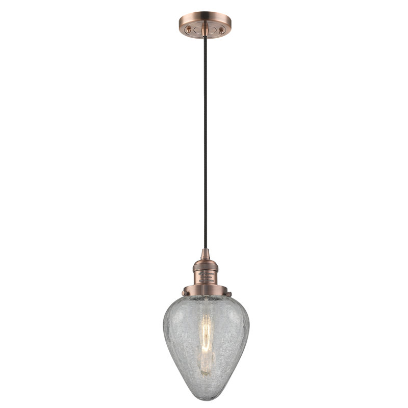 Luminaire suspendu géométrique 1 lumière Shauna, Cuivre antique, Incandescent
