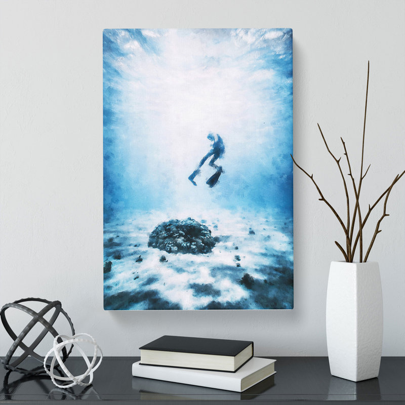 Diving - Wrapped Canvas Print, 50cm H x 35cm W x 3cm D
