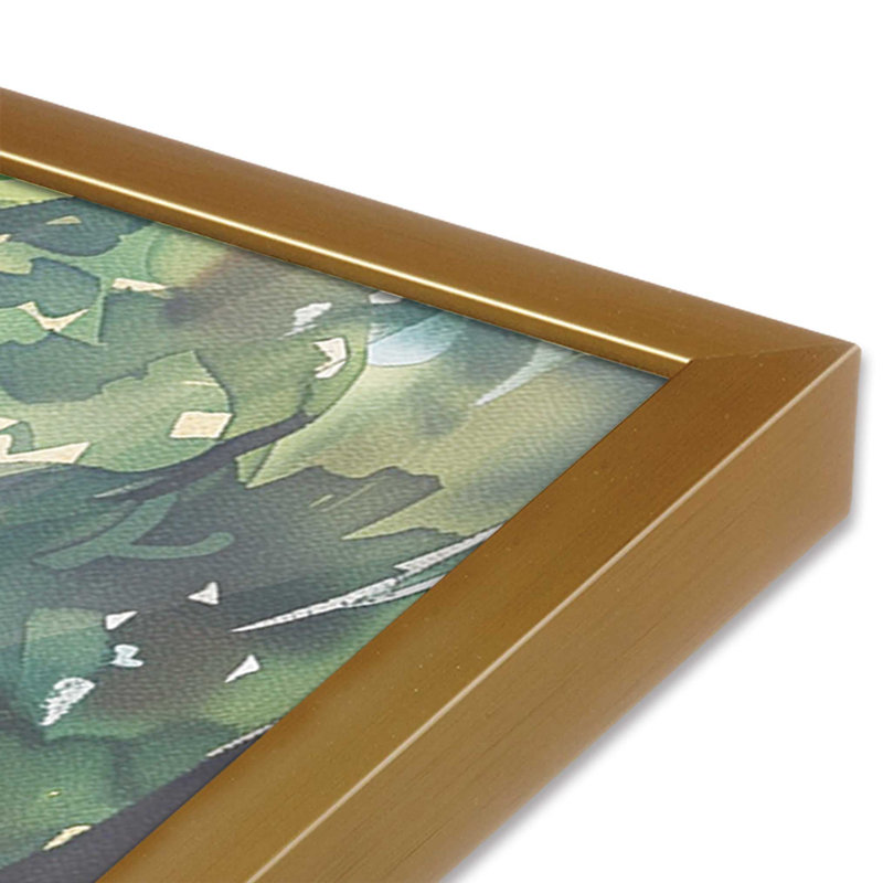 «Coastal Greeting V2», impression encadrée sur papier par Azure Artisanal Studio, Or poli