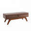Banc rembourré en similicuir avec 4 pieds-604296615