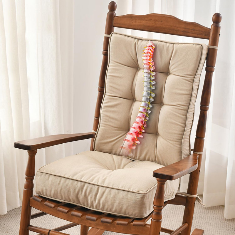 Memory Foam Non Slip Rocking Chair Cushion, FadeShield Water Resistant Thicken Durable Tufted Pads
