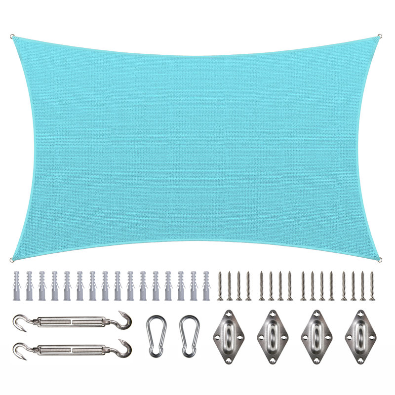 Toile d'ombrage rectangulaire avec ensemble de quincaillerie Colourtree - Installation facile et résistante aux rayons UV