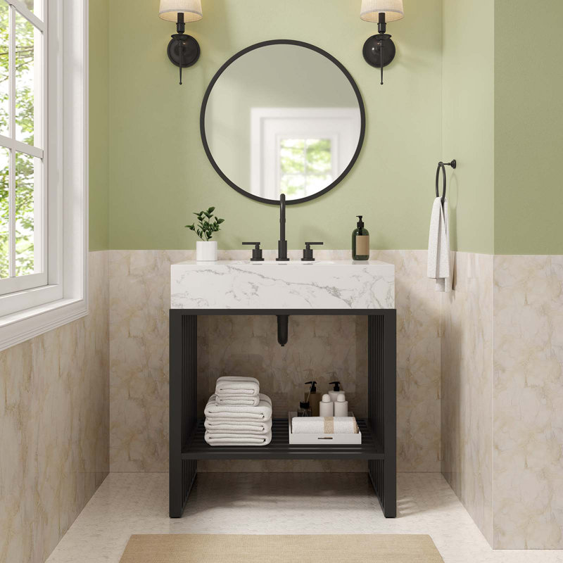 Meuble-lavabo 30 po Modway Gridiron, Noir