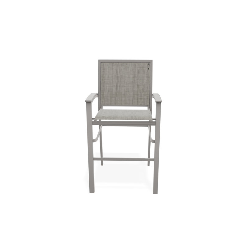 Chaise de café empilable en aluminium Bazza, Gris chaleureux, Fumée