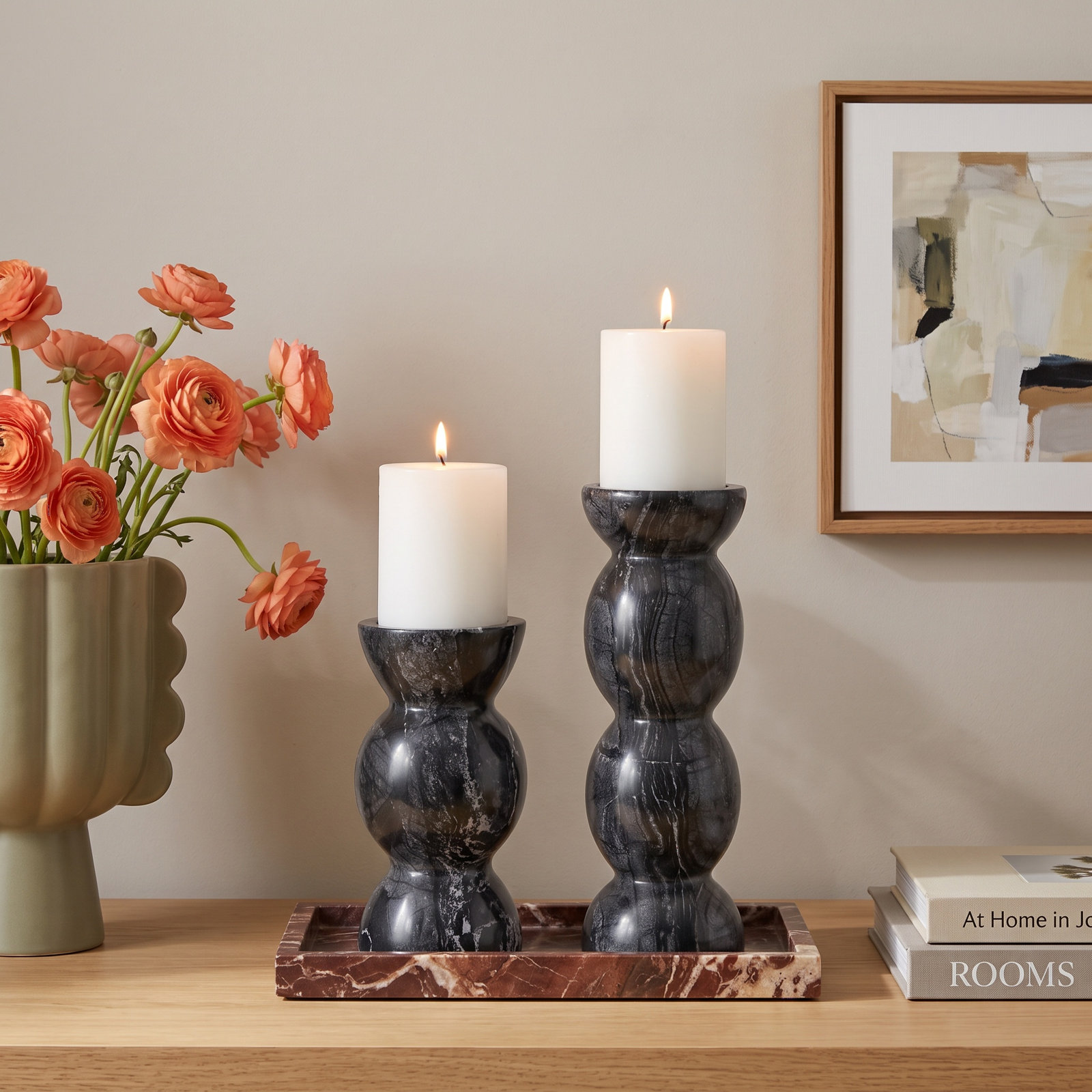 Genuine Marble Pillar Candle Holder