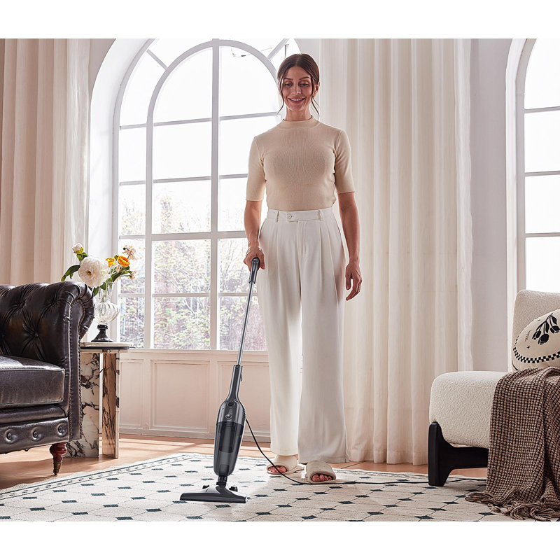Aspirateur portatif à cordon 2-en-1, aspirateur vertical haute puissance, épilateur pour animaux de compagnie, Noir
