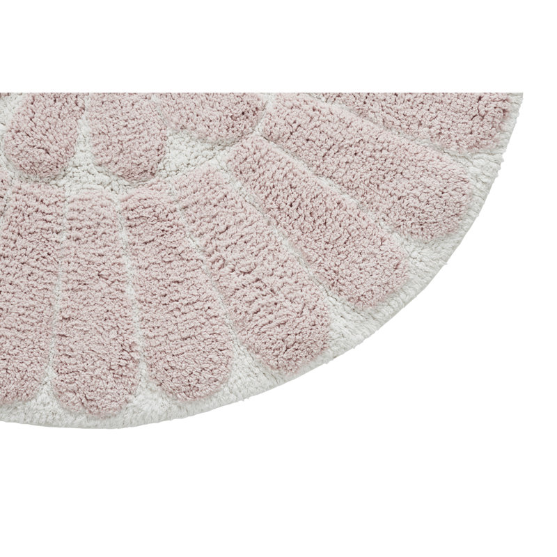 Tapis pour salle de bain Cressona, Blanc / rosé
