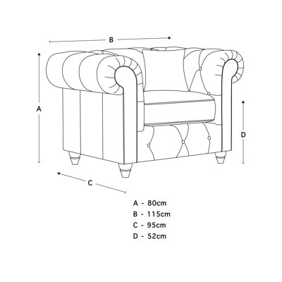 Melrose 115Cm Wide Tufted Genuine Leather Armchair