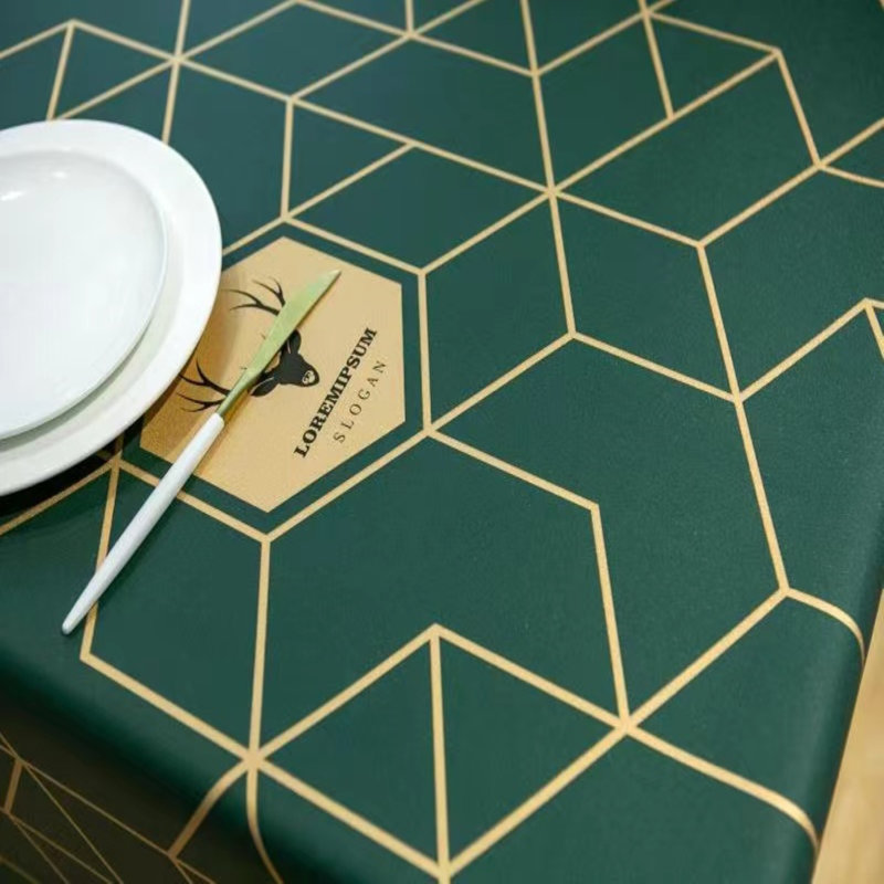 Myrtille Geometric Tablecloth, 106" L x 55" W