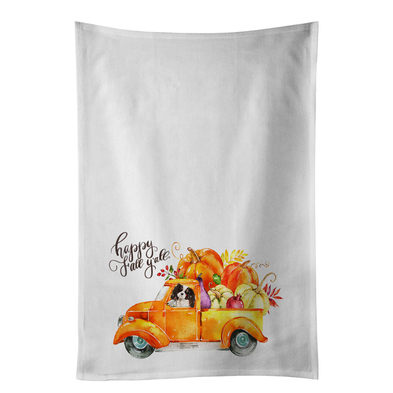 Cotton Tea Towel Kitchen Towel, Tricolor Cavalier Spaniel