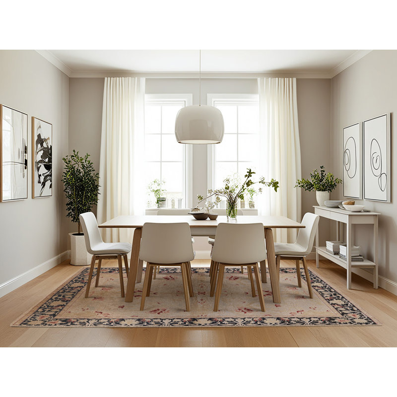 Tapis oriental noir / beige Hayg, Rectangle 7 pi x 10 pi