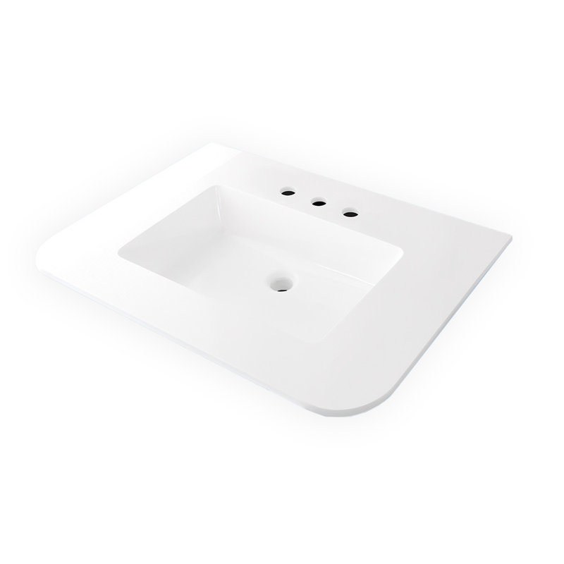 Kubitop 30'' L Bathroom Sink, Gloss White