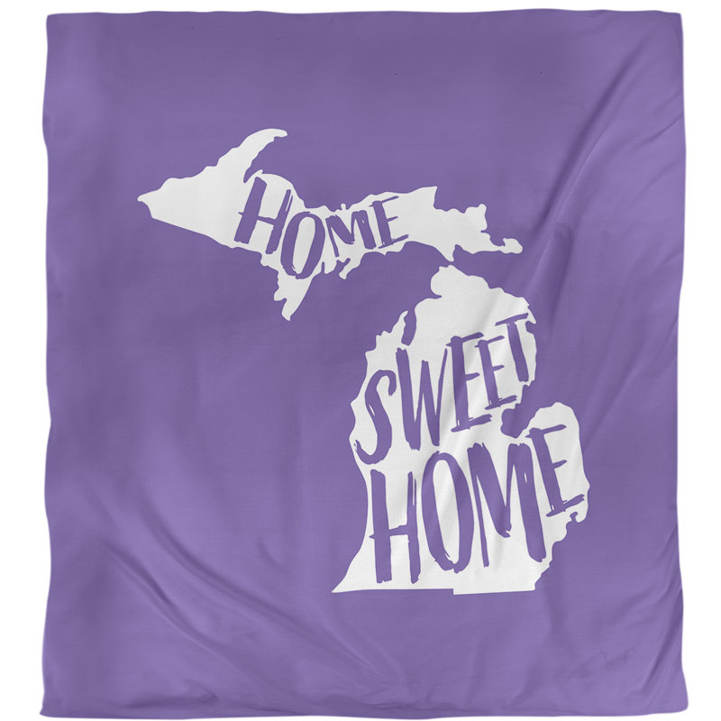 Housse de couette simple pour la maison Michigan, Polyester brossé, Mauve