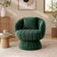 Fauteuil demi-tonneau rembourré rembourré avec coussin-686820947