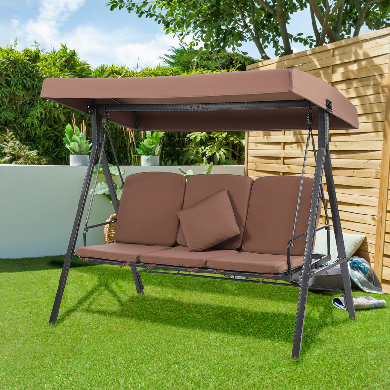 Chaise longue d'extérieur en acier inoxydable Tenbury, Brun