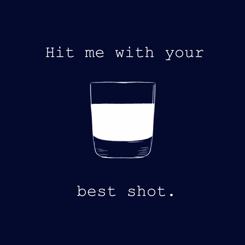 «Hit Me With Your Best Shot», H 12 po x l 12 po