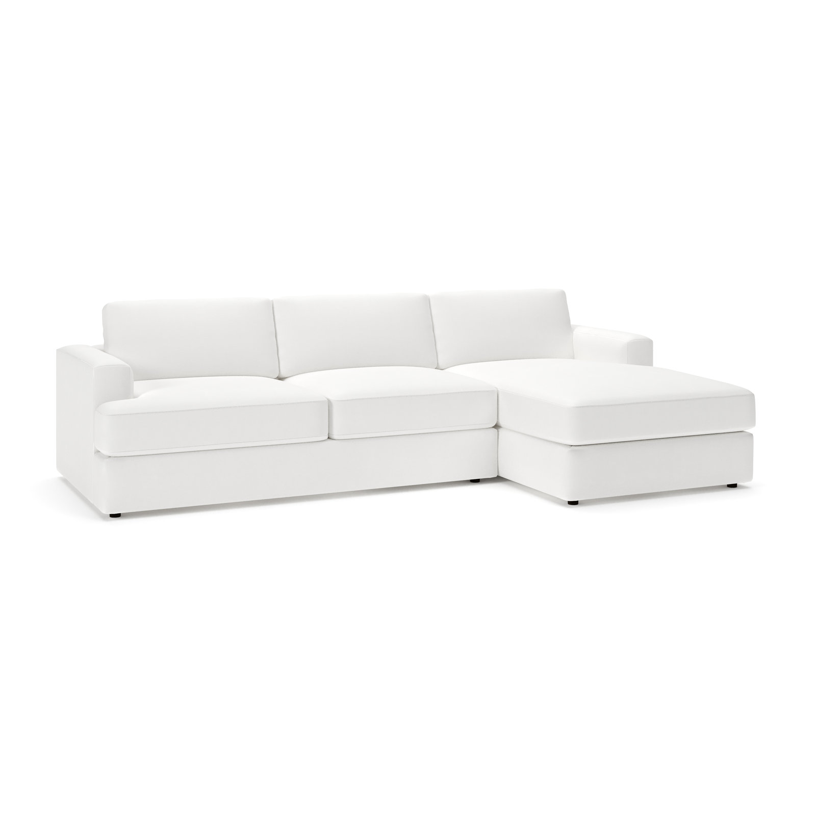 Cayden 2-Piece Upholstered Sectional, Bayou Off White Canvas, Right Hand Facing