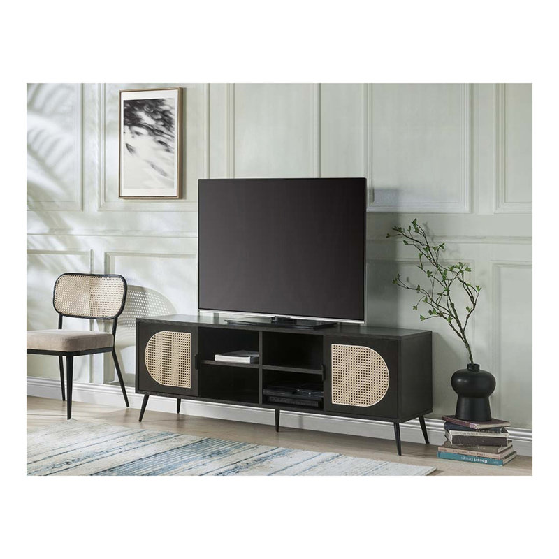 Meuble télé noir avec pieds en métal