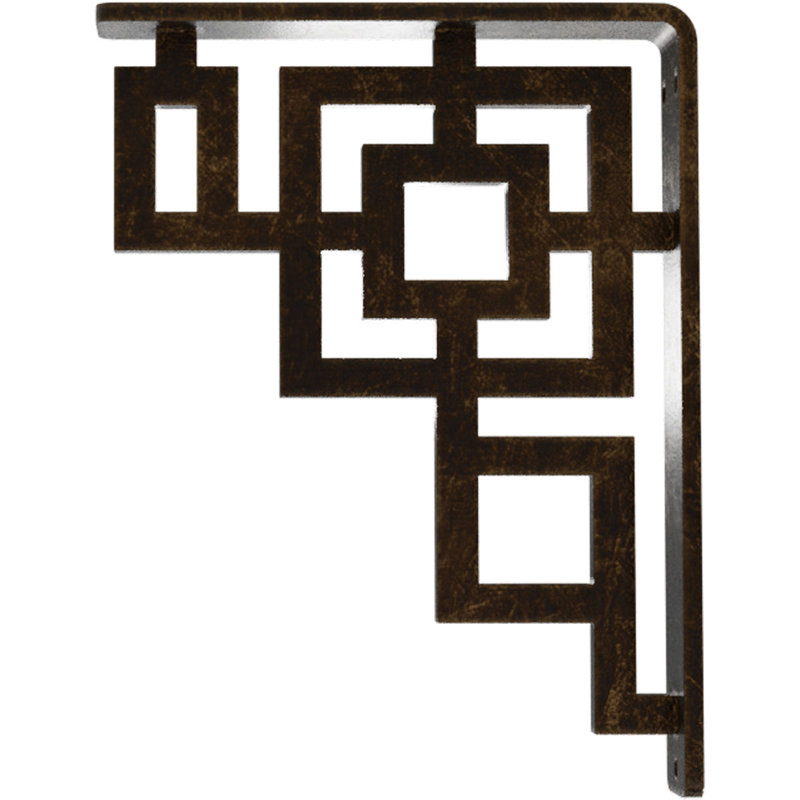Support en fer forgé Eris, H 8 po x l 1,5 po x P 5,5 po, Laiton antique
