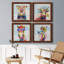 «Groovy Pig and Sky», ensemble de 4 peintures sur toile encadrées-60147931-60147936