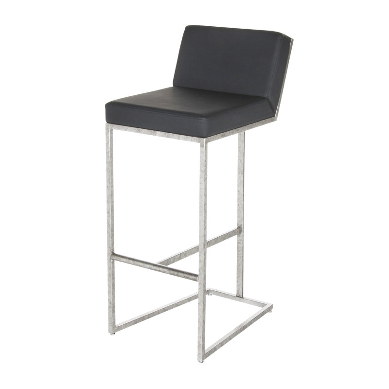 Outrageous Bar Stool, Black, Royal Silver