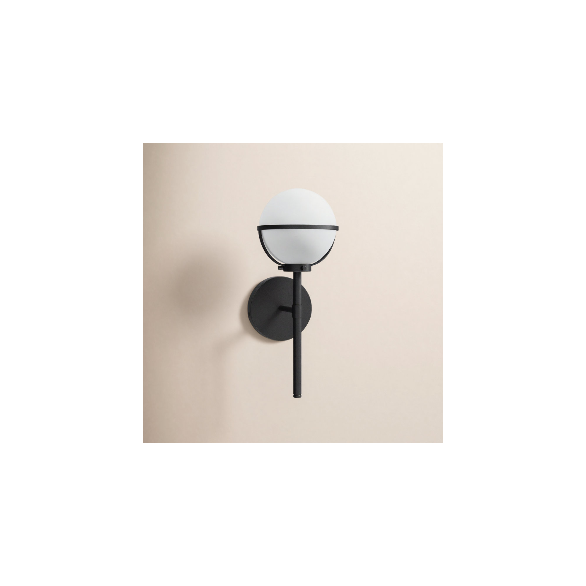 Adneta Single Light Glass Steel Dimmable Wallchiere, Black