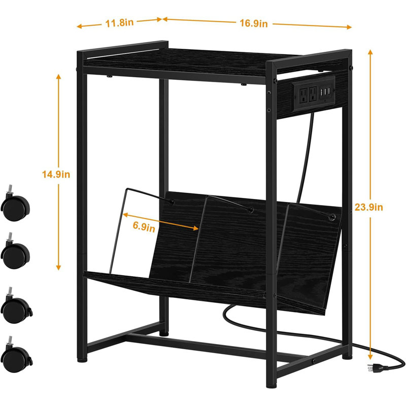 23.9'' H Media Shelves, Black