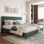 Base de lit plateforme tapissier, tête de lit en tissu et lattes en bois-382029959-382029953