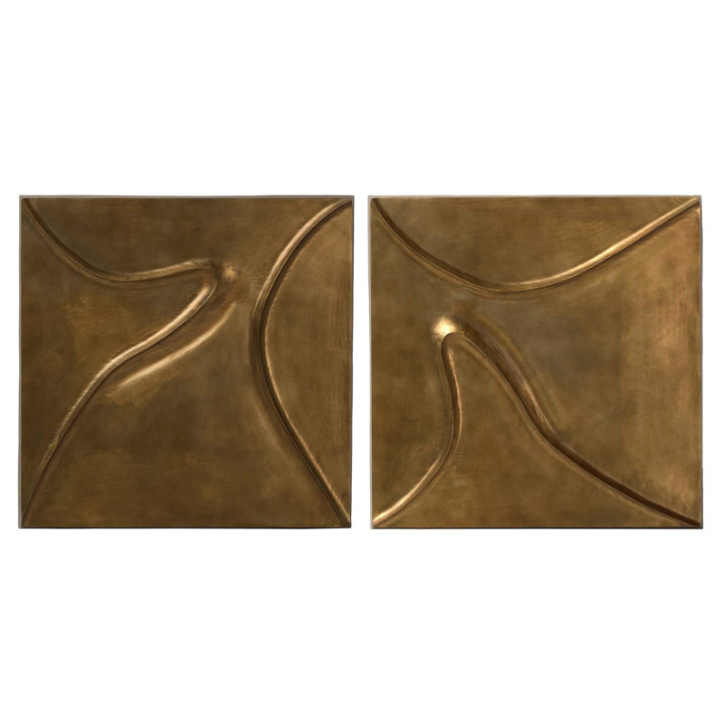 Ozias Metal Wall Panel Set-Smooth Golden