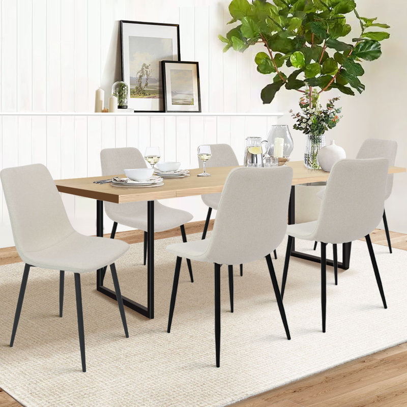 Tonyia Upholstered Dining Chairs , Beige