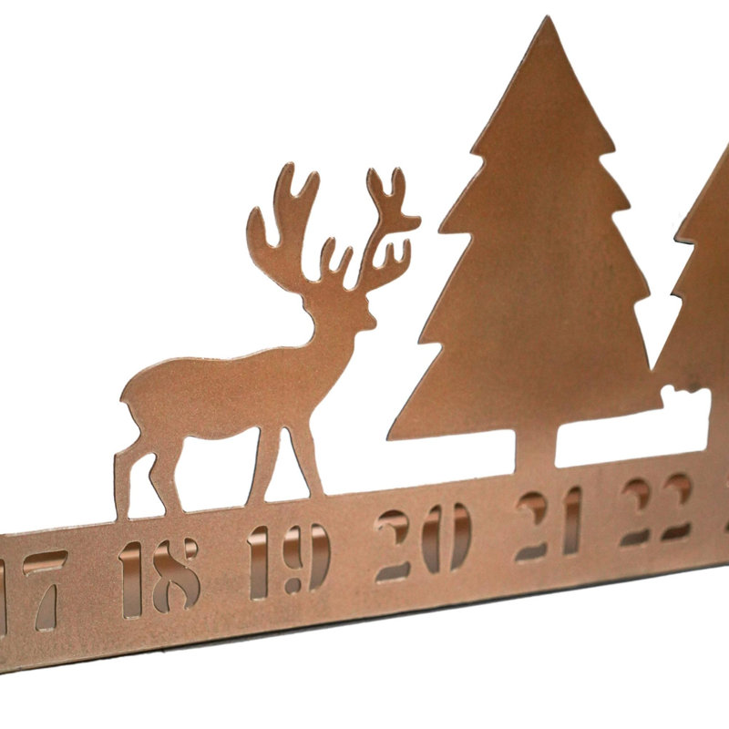 Advent Forest Tealight Centrepiece Metal Copper H17Cm W70Cm D6Cm