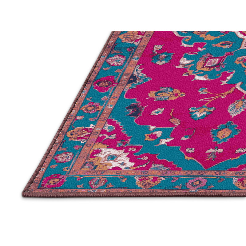 Tapis mauve lavable à la machine Tabriz, Carré 4 pi
