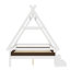Lit plateforme double avec escalier, structure de lit simple en bois massif, profil bas et design amusant enfantin, blanc-878778768-878778770