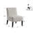 Modern Upholstered Slipper Chair with Smooth Back and Rubberwood Legs