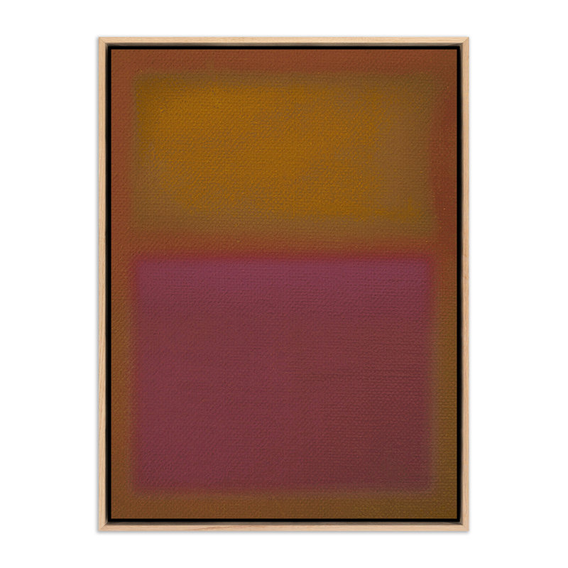 Composition Deep Painting by Charles Stuart, 48" H x 36" W x 2" D, Light Brown, Red/Orange
