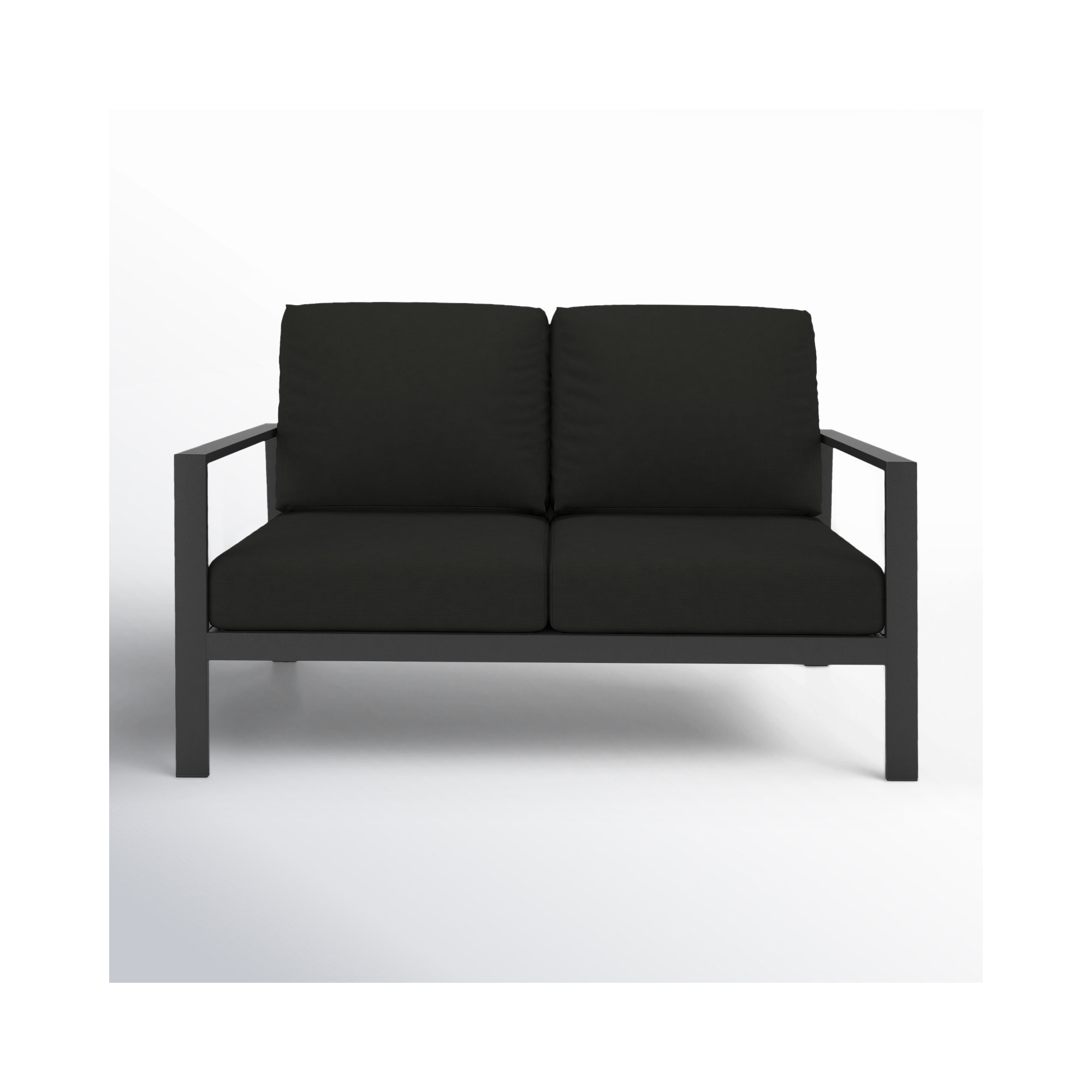 Townsend 55'' Wide Outdoor Loveseat with Sunbrella Cushions, Canvas Black Sunbrella® Canvas
