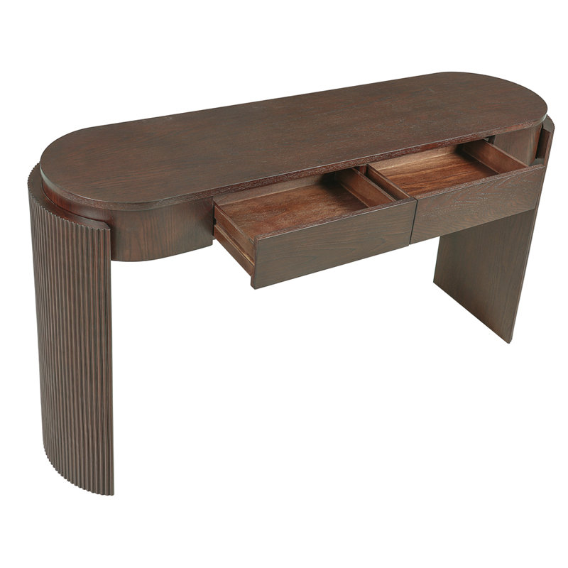 Fluted Design Console Table, Espresso