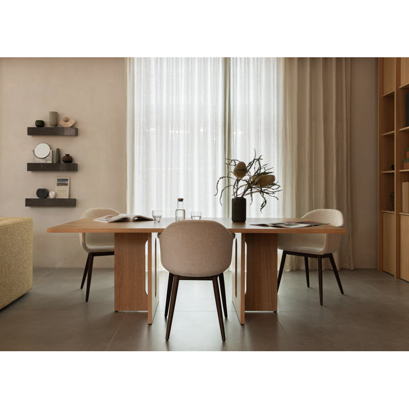 Androgyne Solid Oak Dining Table, Natural Oak, 42.9" W x 82.7" L