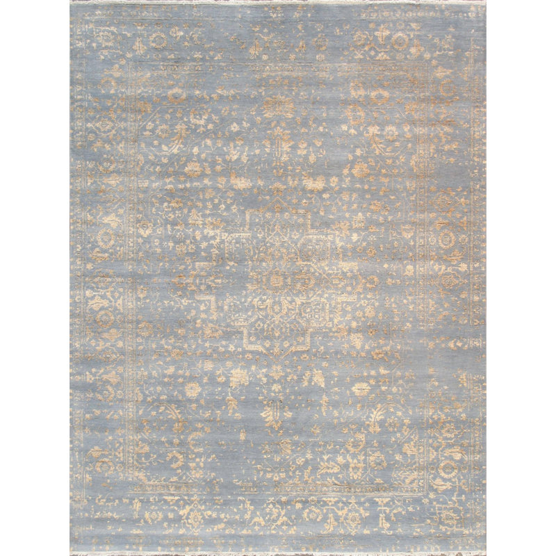 Canvello Transitional Hand Knotted Bsilk & Wool Area Rug - 8'11" X 11'9"