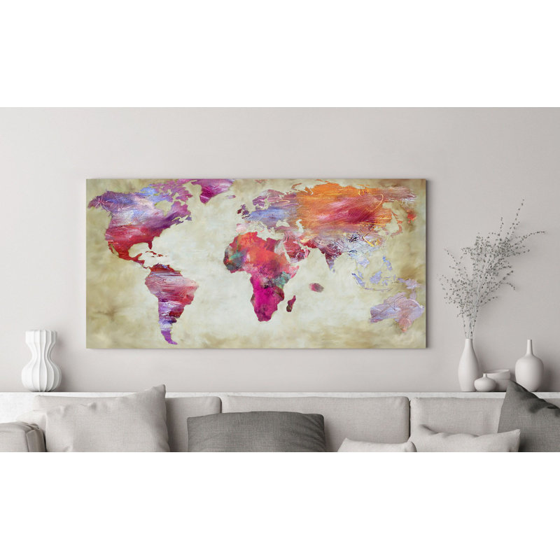 World In Colour by Joannoo - Wrapped Canvas Print, 50cm H x 100cm W x 4cm D