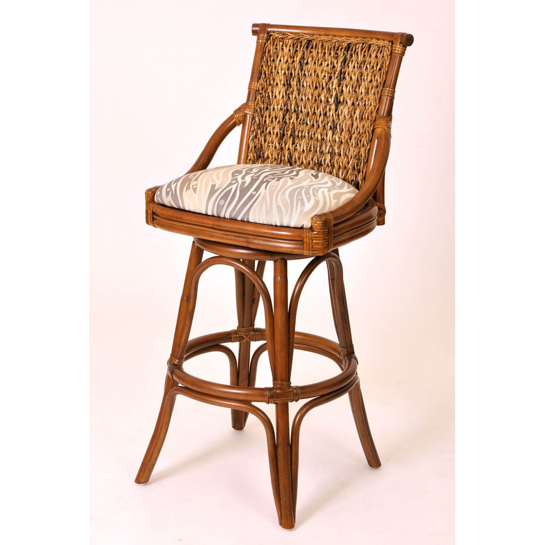 Dastyn Swivel Upholstered Counter Stool Bayou Breeze Seat