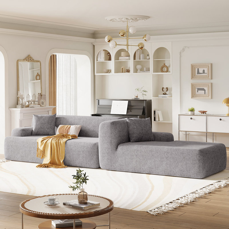 Canapé modulaire 2 pièces 2 pièces, Gris chenille