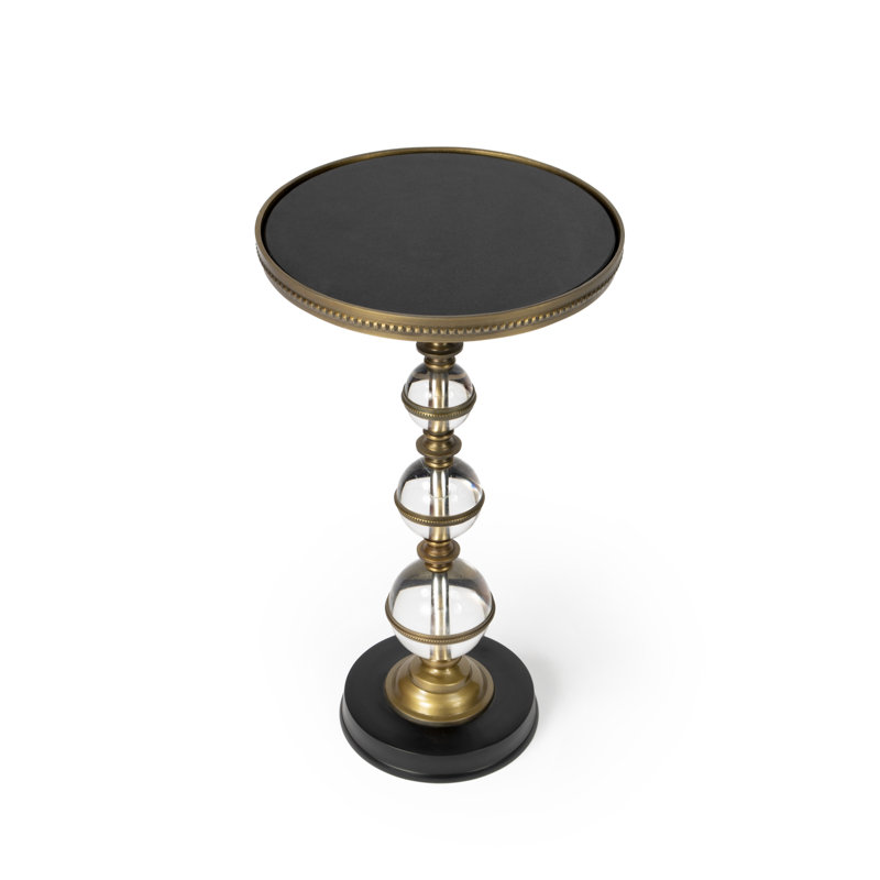 Francies 12" Round Granite Pedestal Side Table
