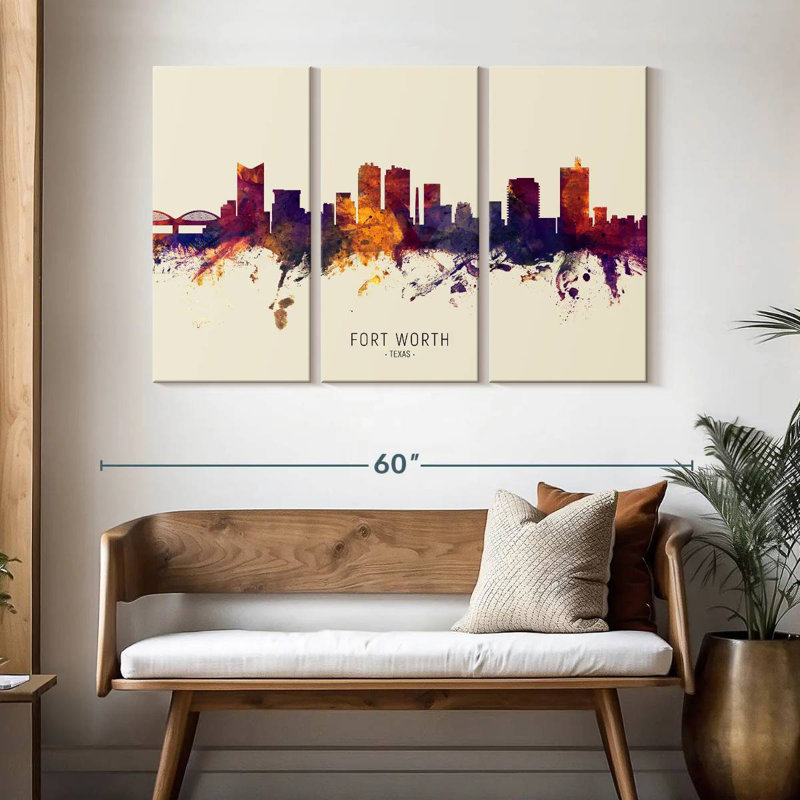 Skyline de Sirçi Fort Worth, Texas IV, H 32 po x l 50 po