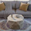 Table basse ronde en bois massif de style tambour l 29,5 po, finition naturelle, table basse de salon-719505238-708760800