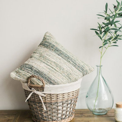 Striped Jute / Sisal Throw Pillow