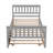 Twin Size Solid Pine Wood Platform Bed Frame, Classic Gray, With Pull-Out Trundle, No Box Spring Needed, For Small Bedroom Spaces-1748656511