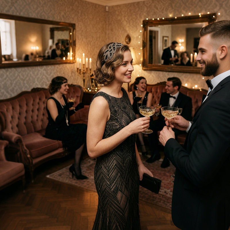 4 pièces de bandeau rétro de style Gatsby des années 1920