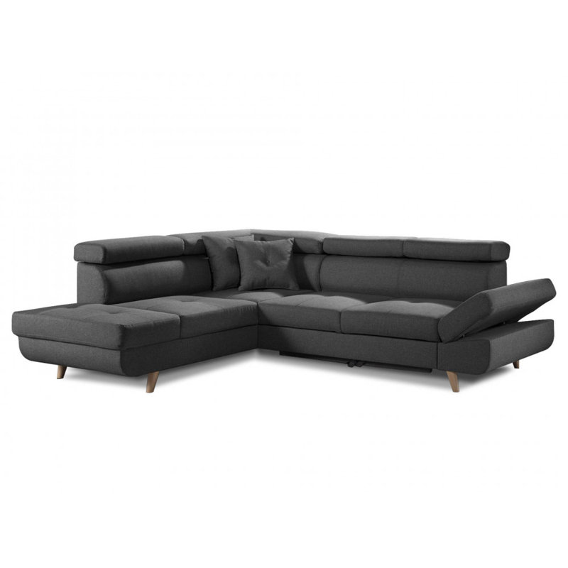 5 Seater Sofa Bed, Dark Grey, Left Hand Facing