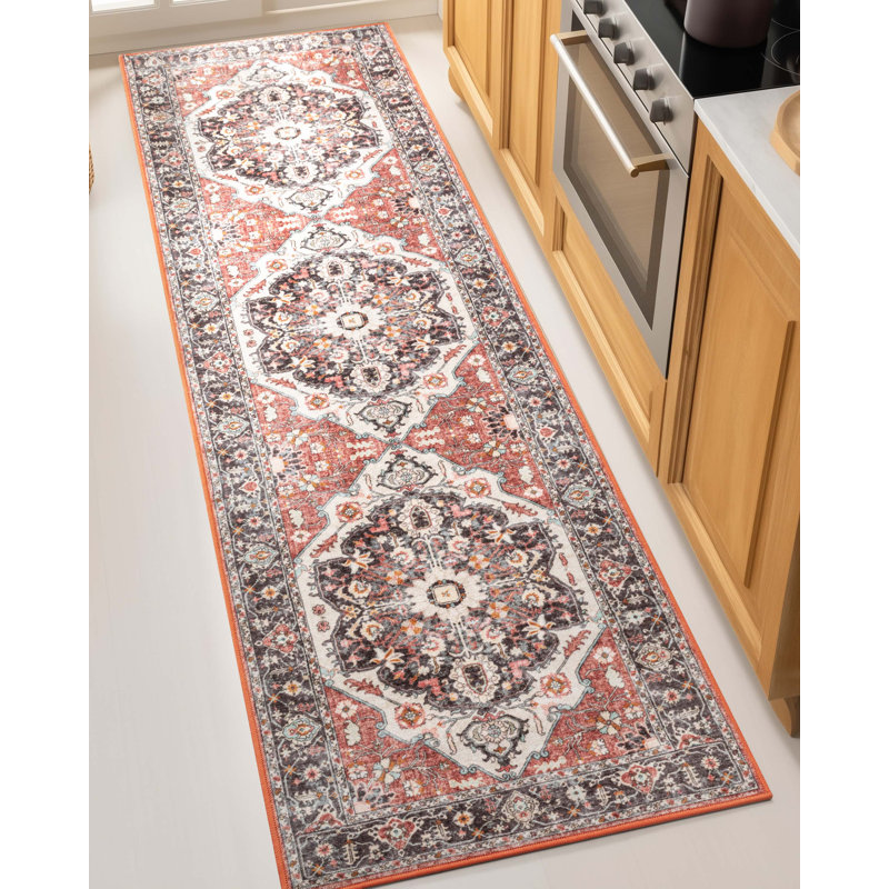 Tapis antidérapant durable Dery, Tapis de couloir 2 pi 7 po x 9 pi 10 po